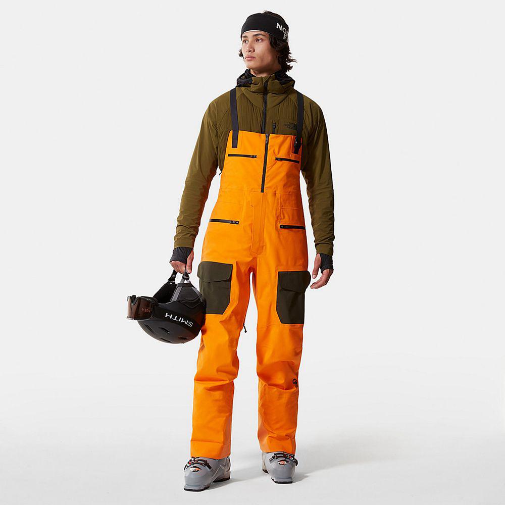 The North Face A-Cad Futurelight™ Bib Ανδρικα Παντελόνι - Καφε / Πορτοκαλι (NPWU29680)